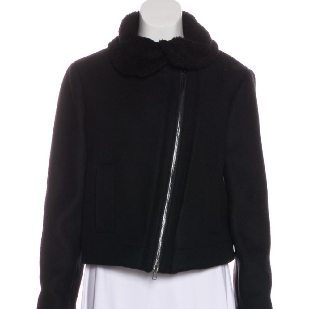 Vince NWOT shearling and wool Moto jacket